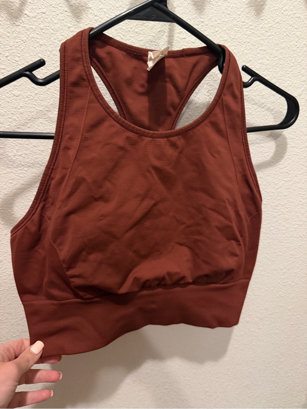 Lululemon High-Neck Women’s Sports Bra — Rust Brown